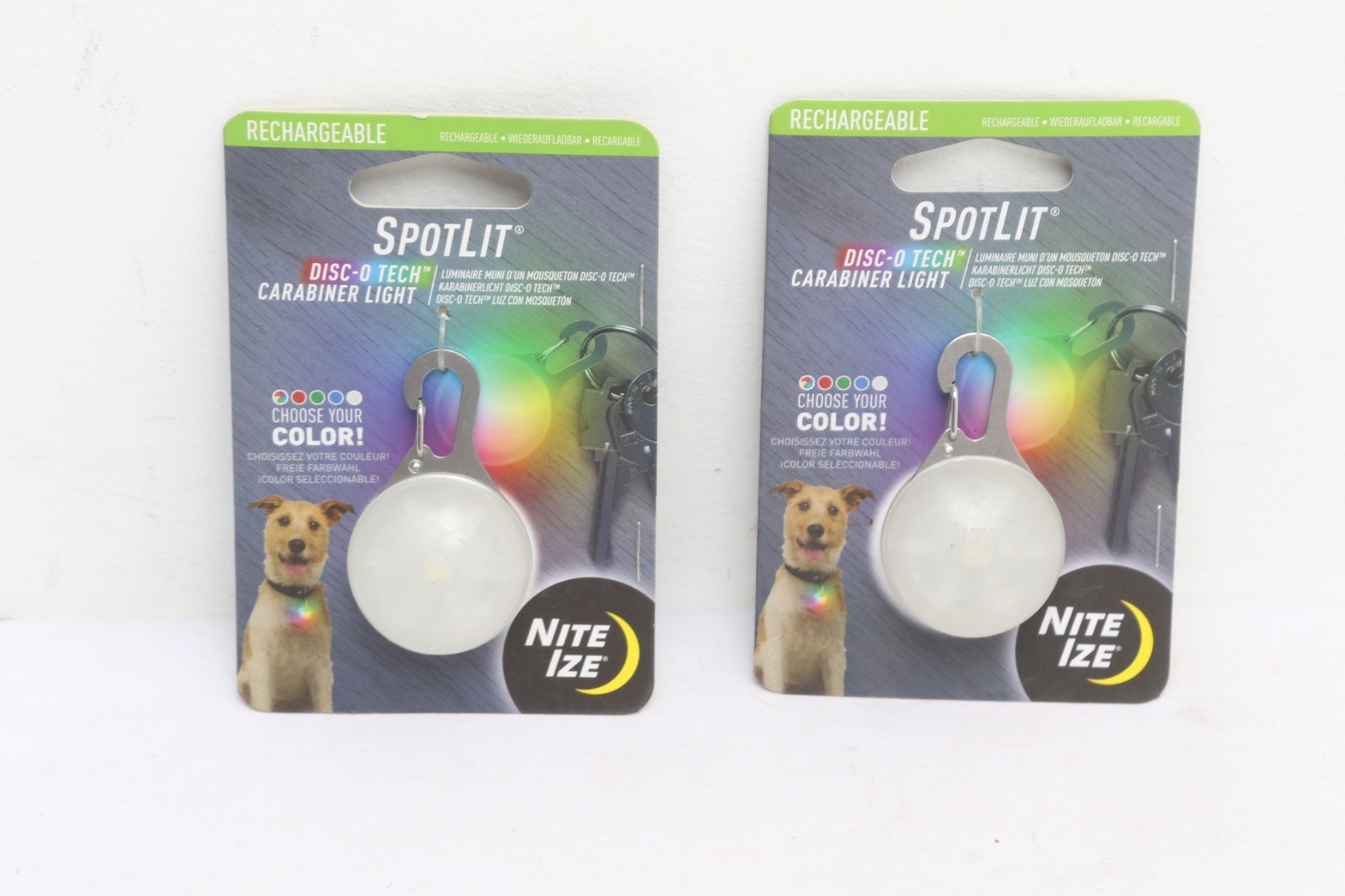 2 PACK – NITE IZE SPOTLIT DISC-O TECH CARABINER LIGHT LED SLGSR-07S-R6