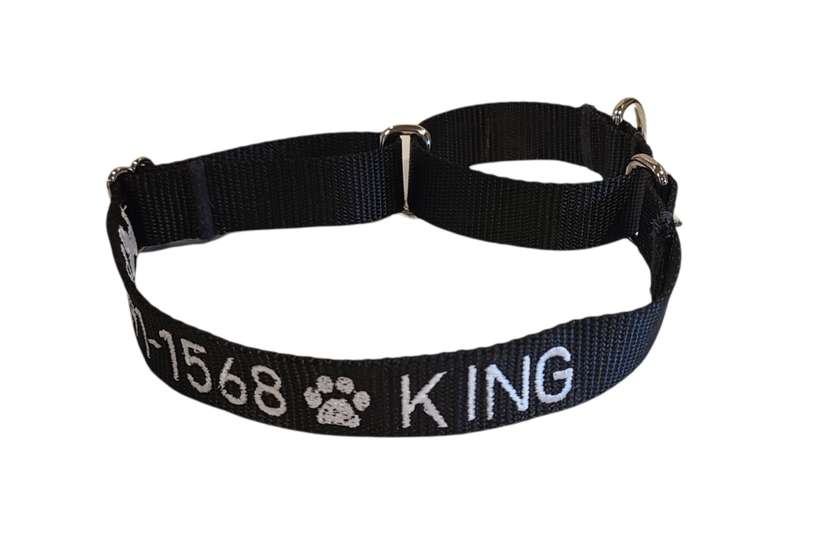 PERSONALIZED Embroidered Martingale Dog Collar Pet ID Tag – Name and Phone!