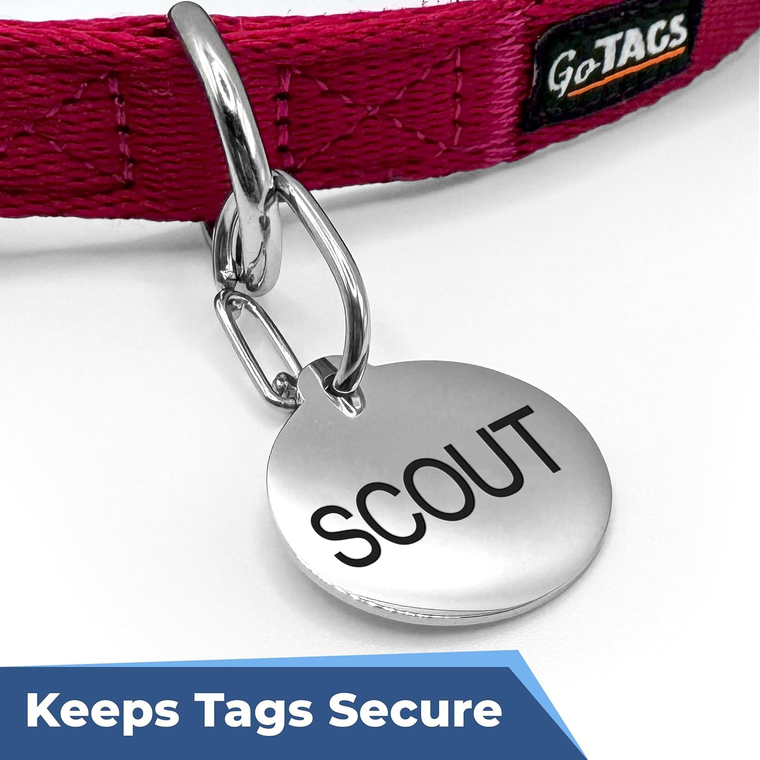 Pet Tag Carabiner, Stainless Steel Cat and Dog Tag Clip, Strong Durable Quick Co