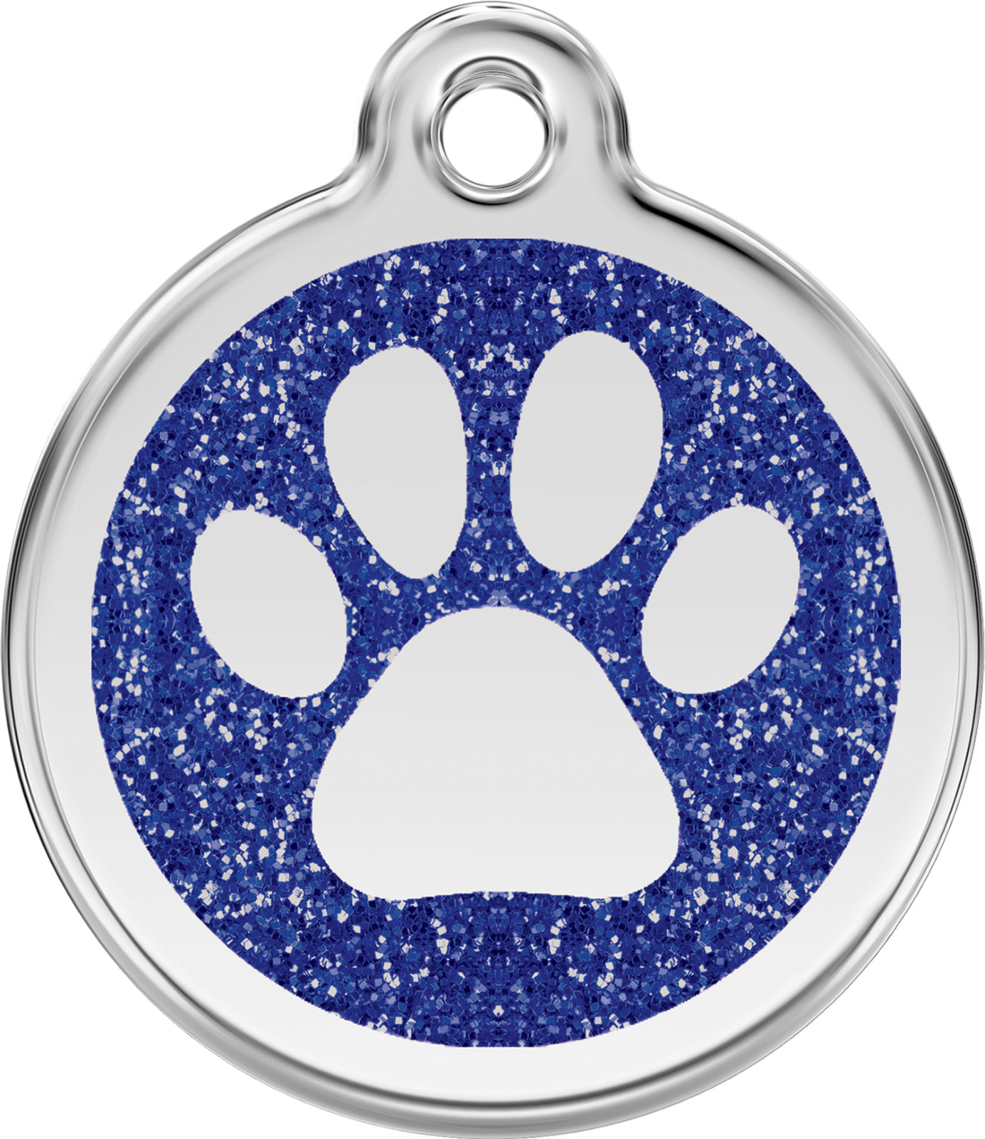 Red Dingo Glitter Paw ID Charm Dog Tag Red Blue Purple Pink Gold Silver Aqua