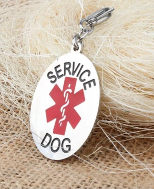 Emotional Support Animal Dog Cat Pet ID Tag Service Dog Tag & Patch