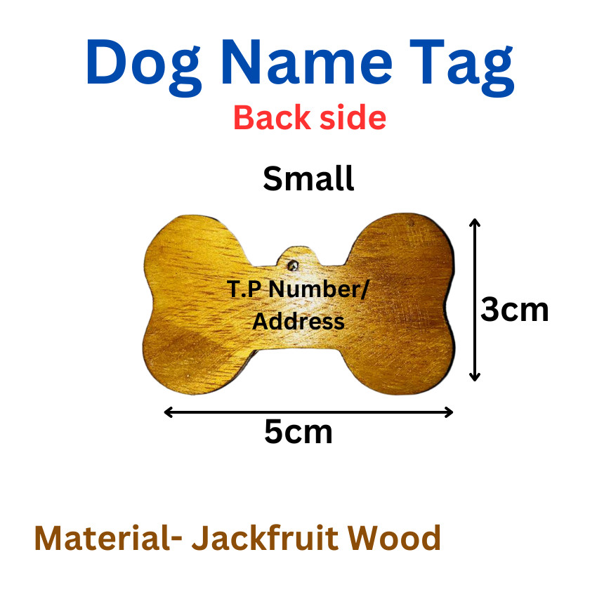 Dog /Cat Name Customized Tag Engraved Print Pet ID Bone tag Wooden Personalized