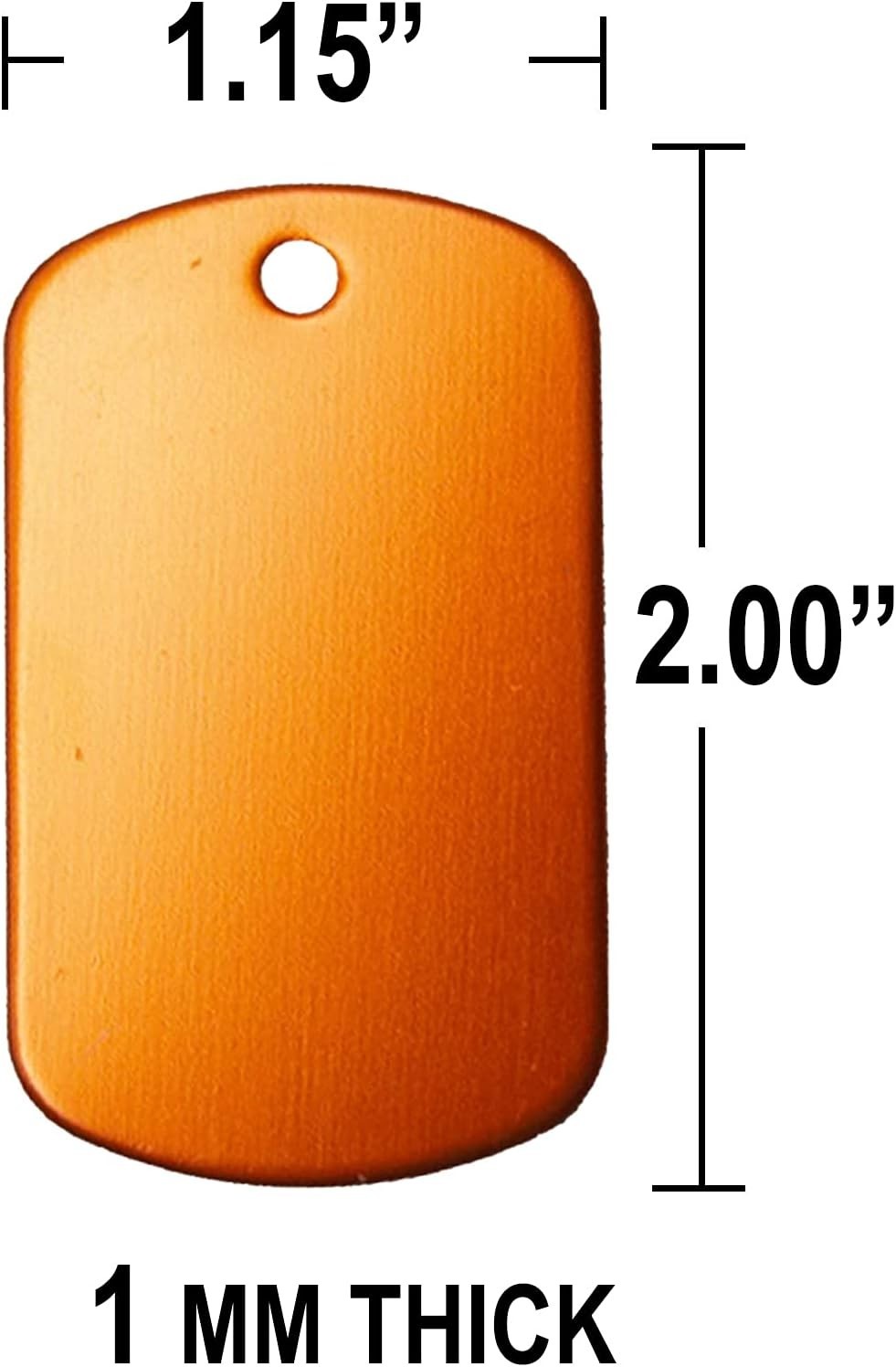 100pc Orange Blank Dog Tags Large 2″x1.15″ Aluminum Stamping Craft DIY