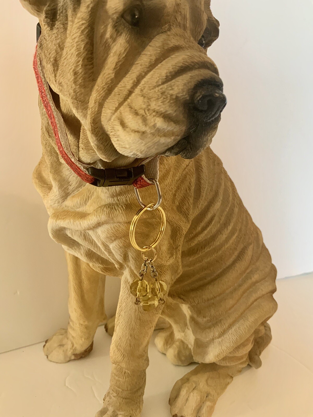 VINTAGE STYLED GLASS BEAD DOG CAT COLLAR JEWELRY CHARM HANDMADE