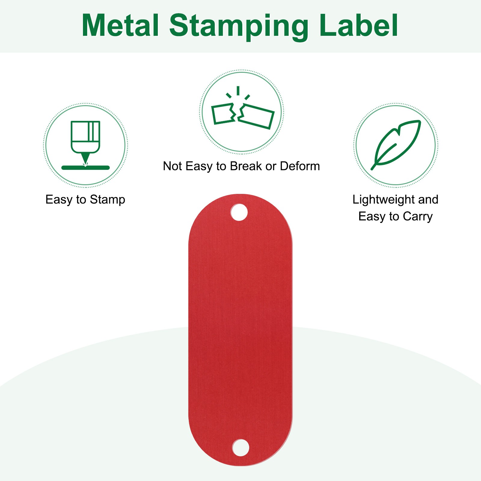 15-Pack 2″ x 0.75″ x 0.04″( L x W x T ) Blank Dog Tags [Red, 2 Holes]