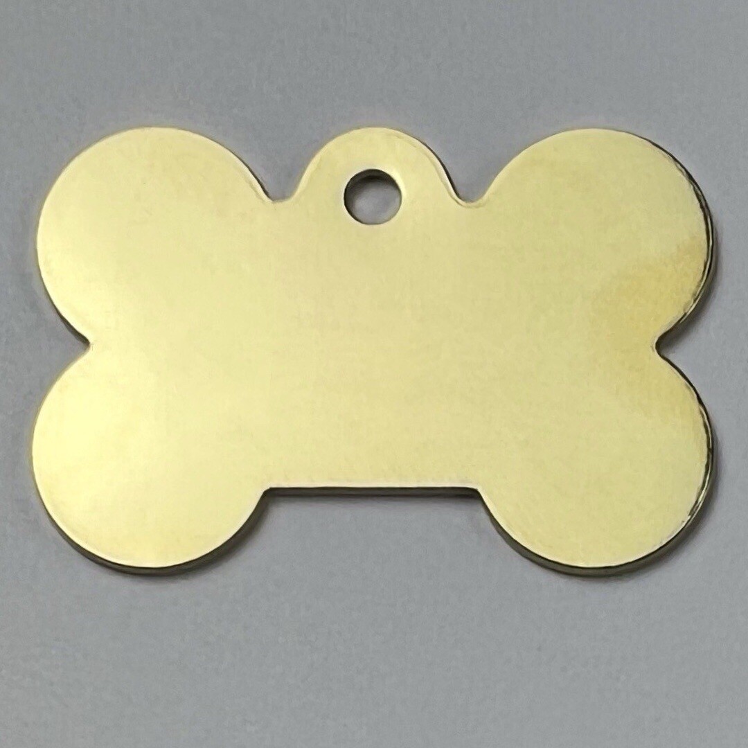 Custom Engraved Dog Tags Personalized Dog Collar Pet Tags Bone Pet NATURAL BRASS