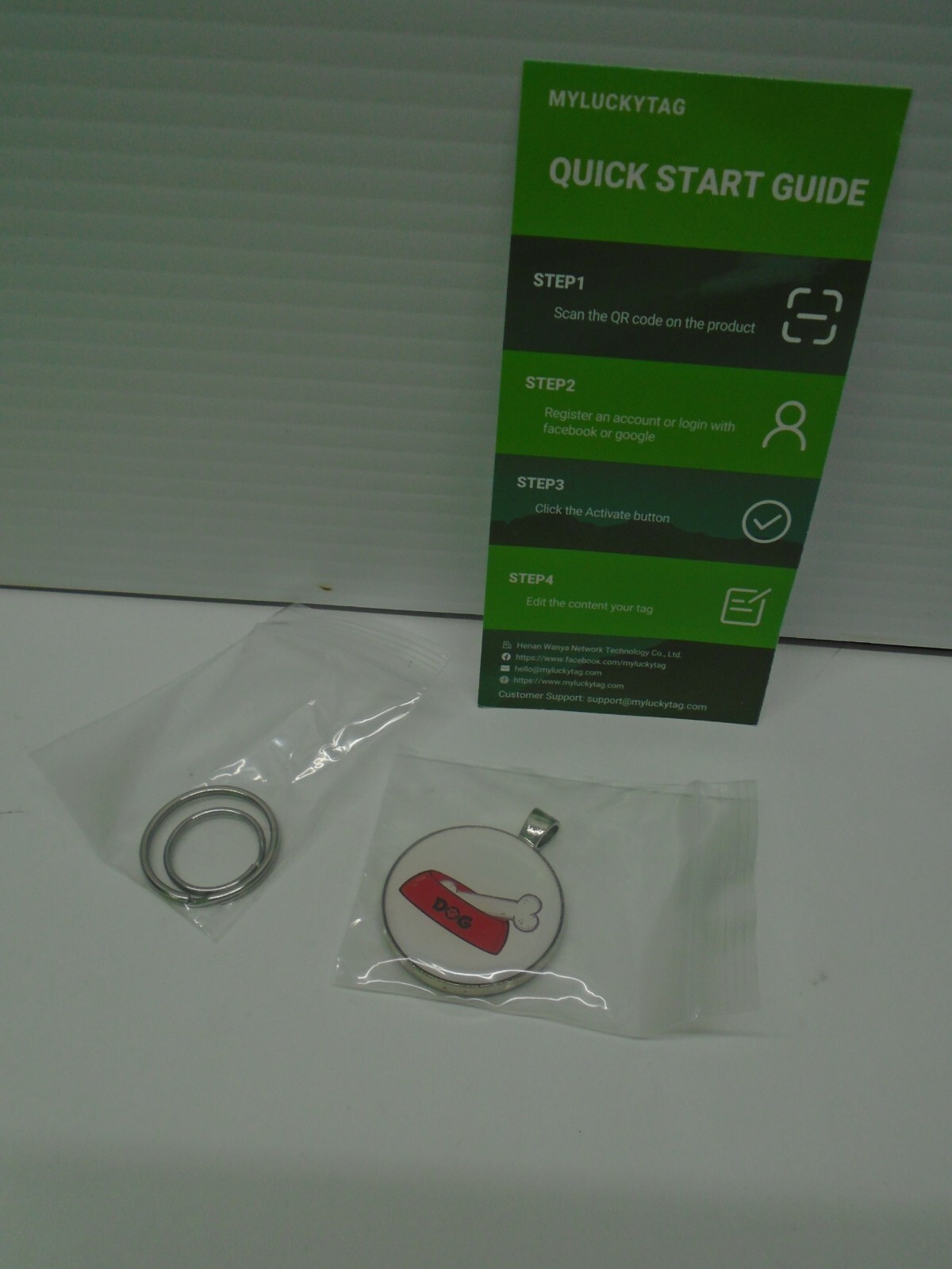 MYLUCKYTAG QR Code Pet ID Tags w/ Dog Bowl Picture and Code on Back Dog Tags