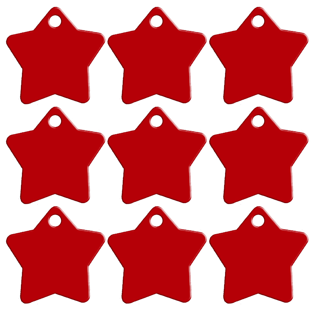100pcs Wholesale Bulk STAR Pet Dog Cat Identification Name Tags Aluminum 9 Color