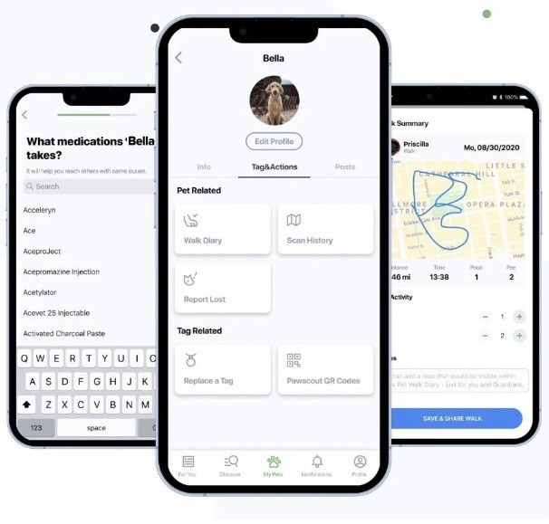 PawscoutQR The Smart Pet Tag Finder for Dogs & Cats Connects To Your Phone