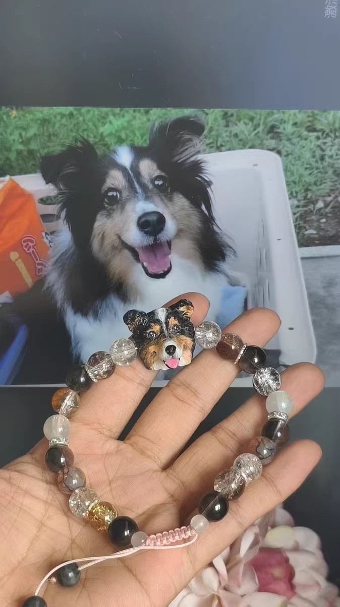 Custom Pet Portrait Bead Mini Charm Handmade Clay Dog Cat Pandora Necklace Gift
