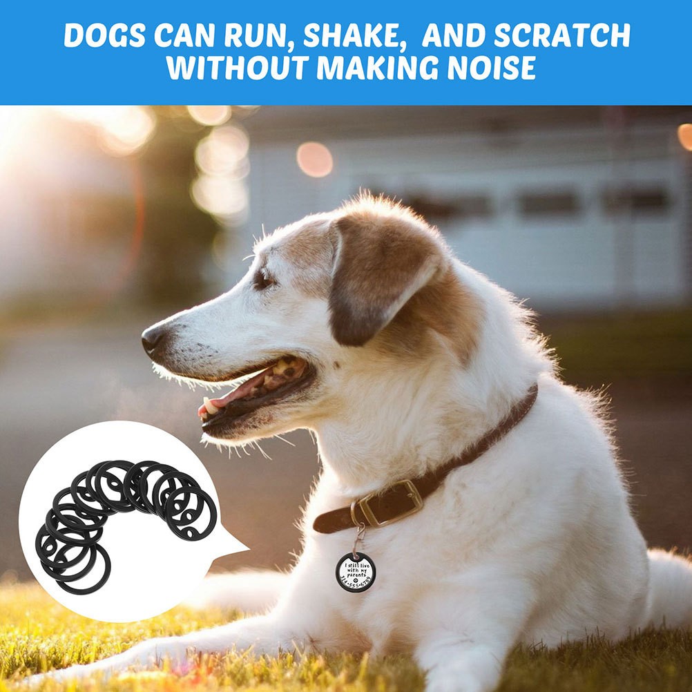 6Pcs Soft Durable Silicone Military Dog Id Tag Cover Black for Pets