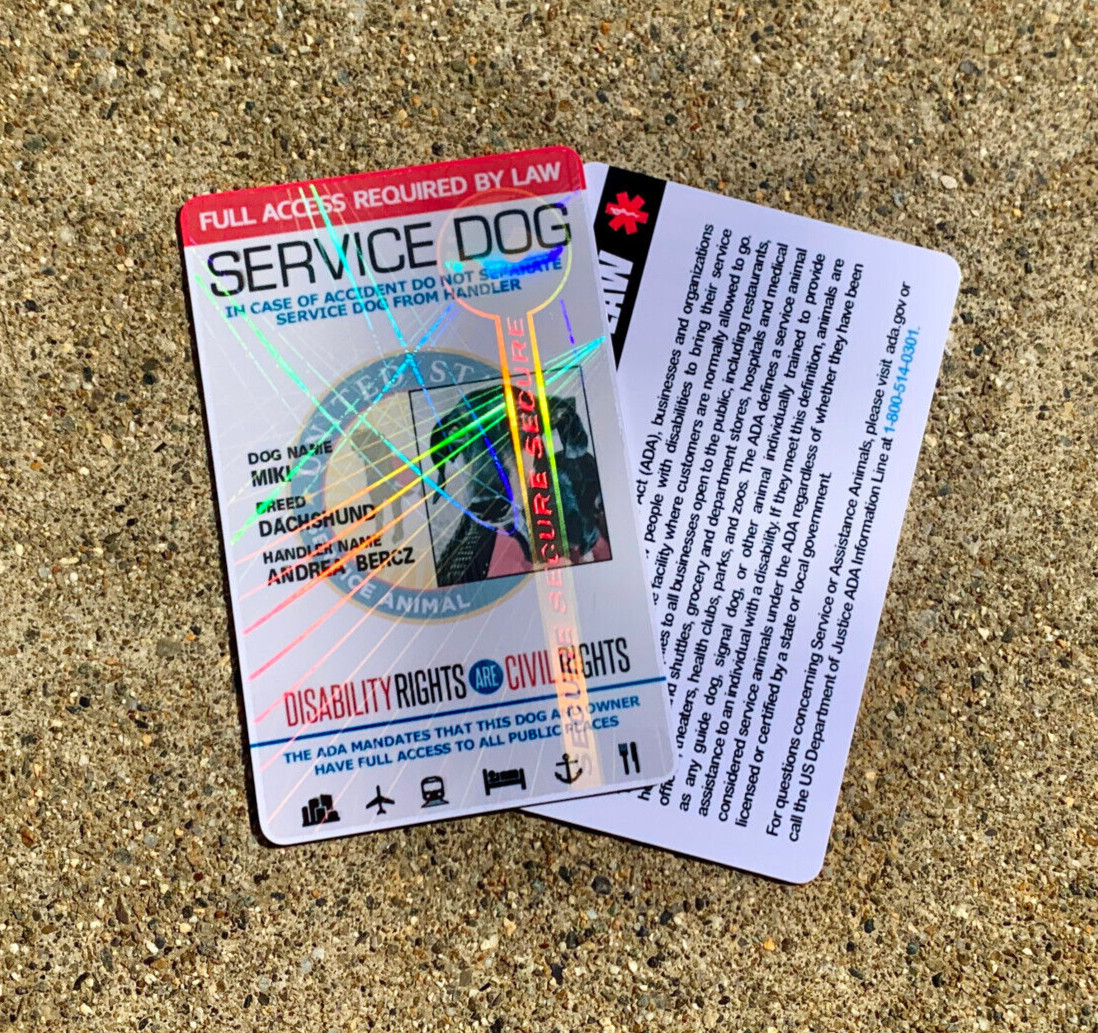 SERVICE DOG ID CARD WITH REGISTRATION – HOLOGRAPHIC