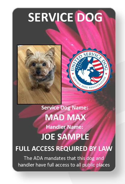 Flower Service Dog/Emotional support/Therapy Dog ID card