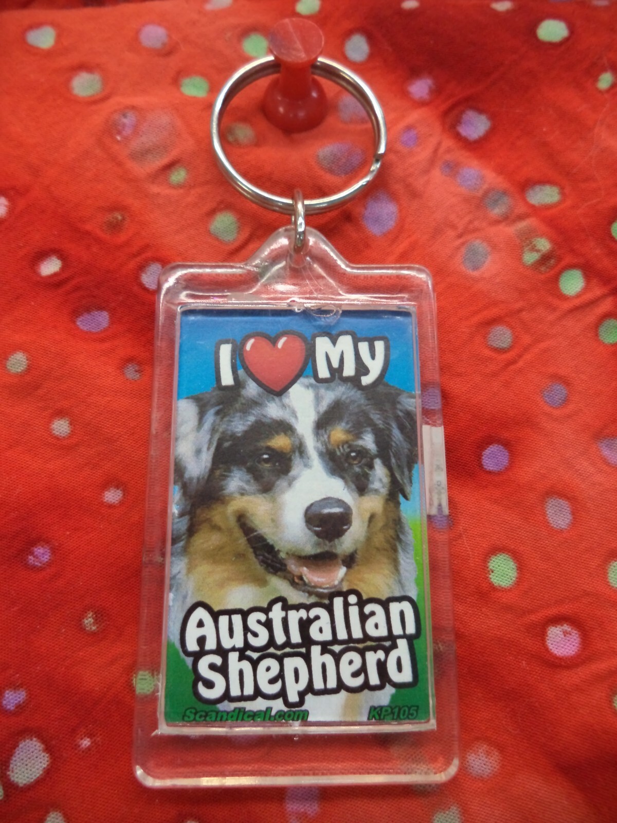 SCANDIAL PET KEY CHAINS – DOUBLE SIDED – I LOVE MY __DOG__ YOU PICK BREED! #1