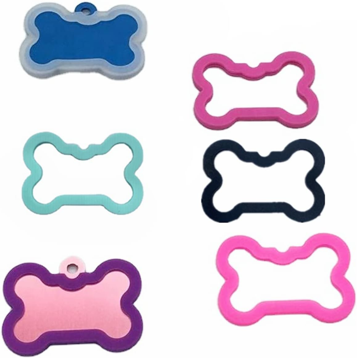 6 Pack Silicone Dog Tag Silencer – Quiet Noisy Pet ID Tags Protector – Lightweig