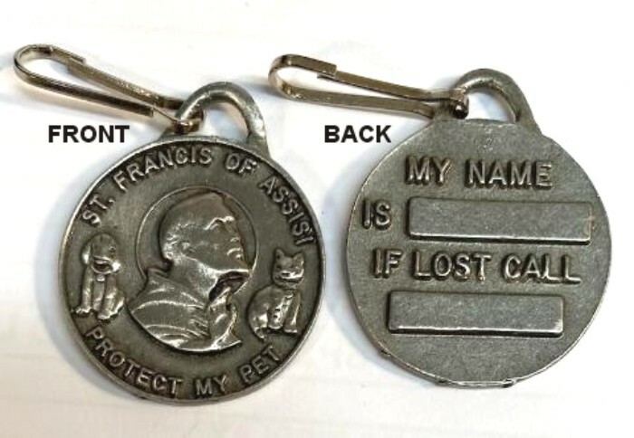 Dog or Cat St Francis of Assisi Collar Charm Engravable Pewter Made in USA NEW