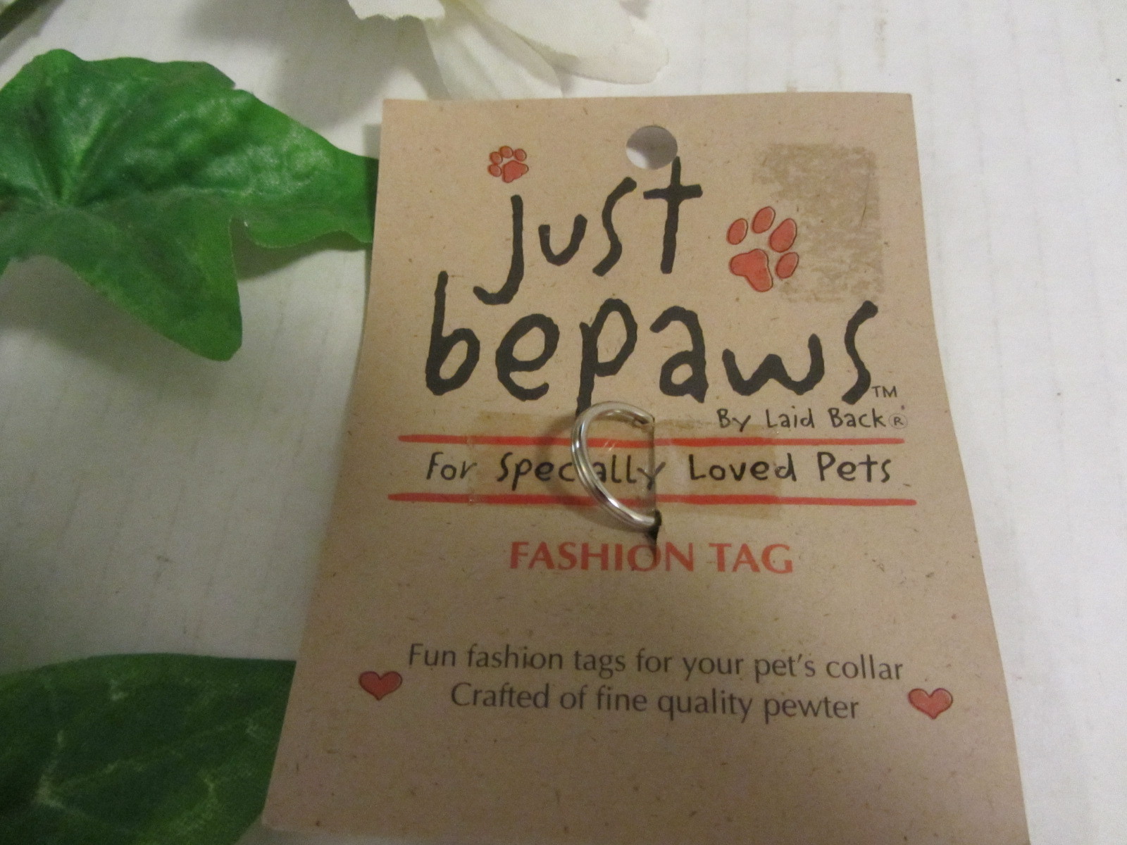 VINTAGE DOG COLLAR PEWTER TAG “MOST LOVED DOG” NEW CARDED JUST BEPAWS