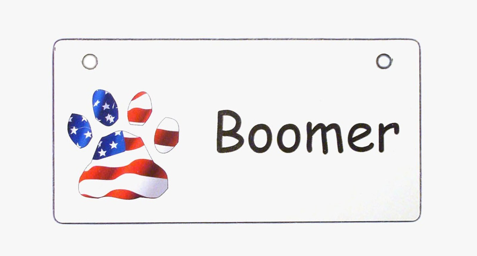 USA Flag in Paw Personalized 5″ x 2.5″ Dog Crate Tag FREE SHIPPING