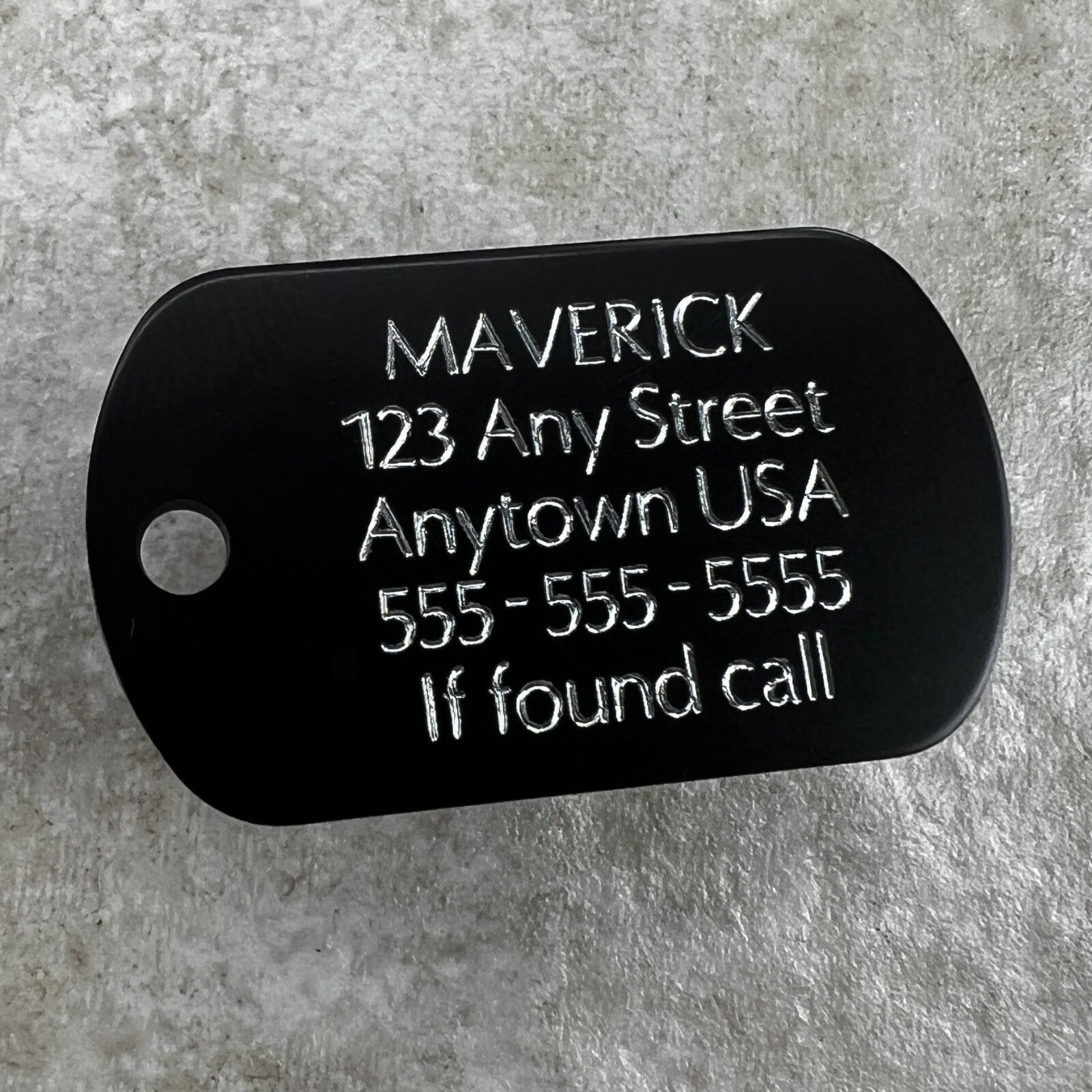 Custom Engraved Tags Personalized Luggage Tag MINI MILITARY Dog Tag MINI BLACK