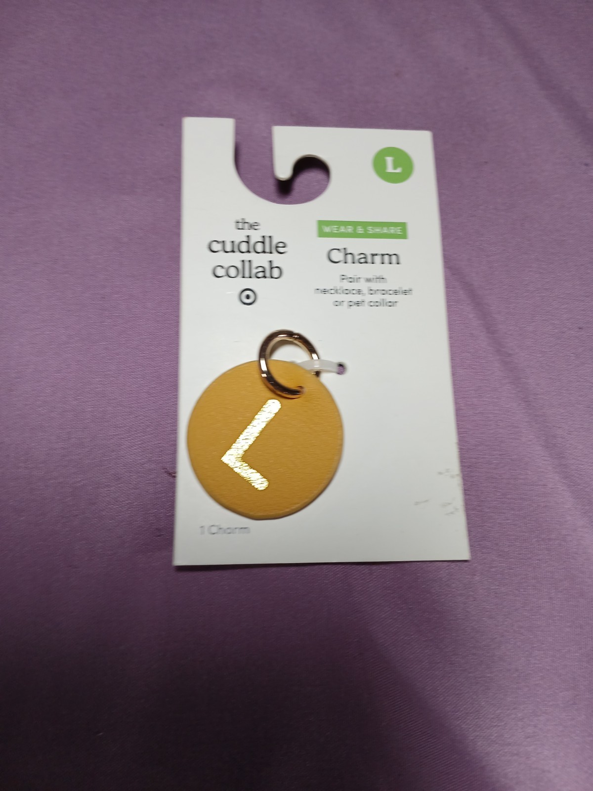 The Cuddle Collab Letter ‘L’ Collar Charm New With Tags (B1)