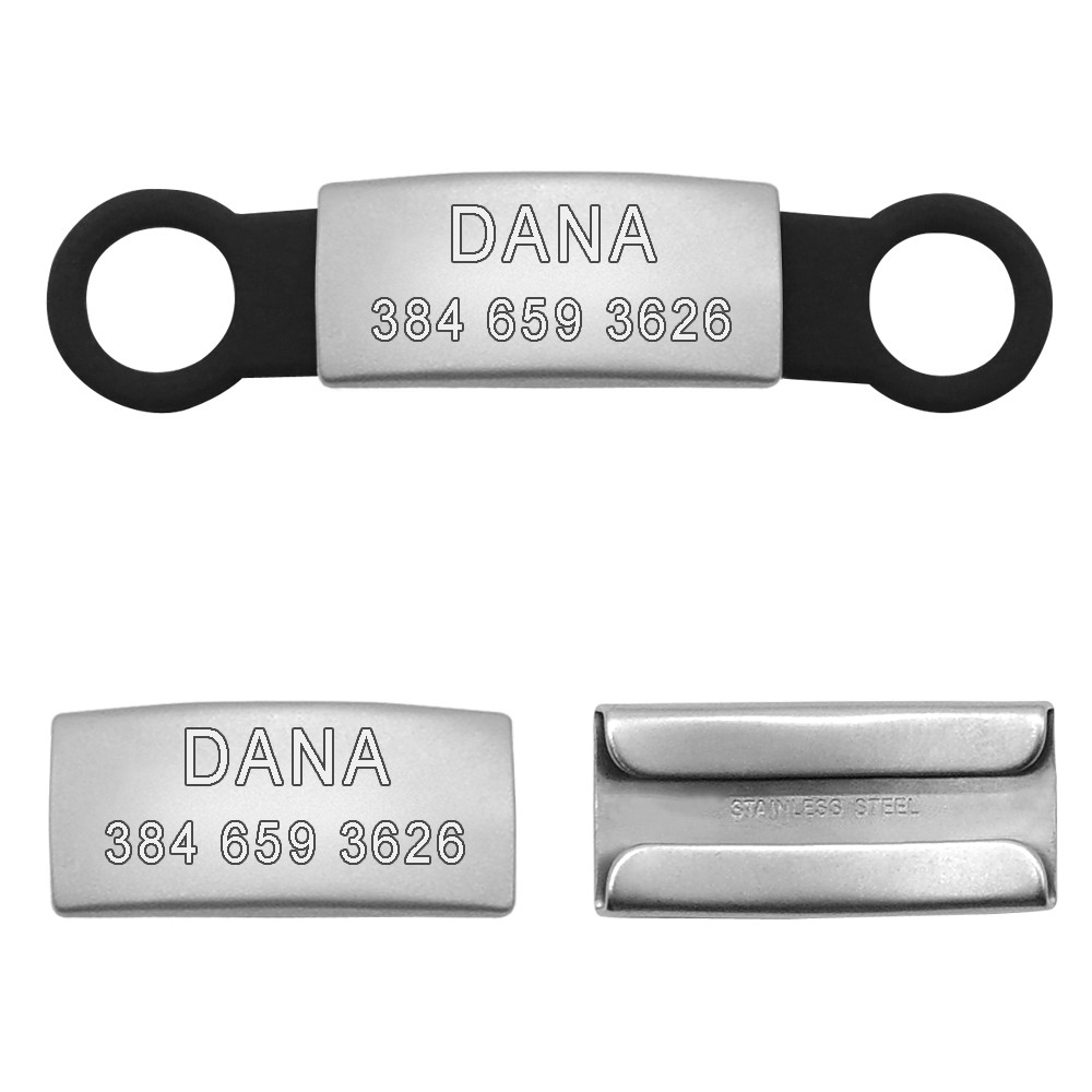 Personalized Dog ID Tag Name Collar Engraved Custom Slide-On ID Tags No Noise