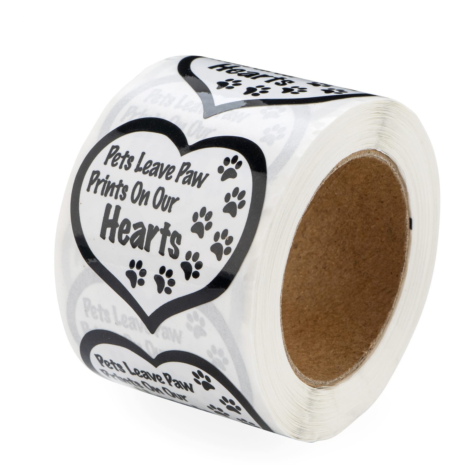 250 Pets Leave Paw Prints Heart Stickers for Dog/Cat Lovers, Pet Businesses, …