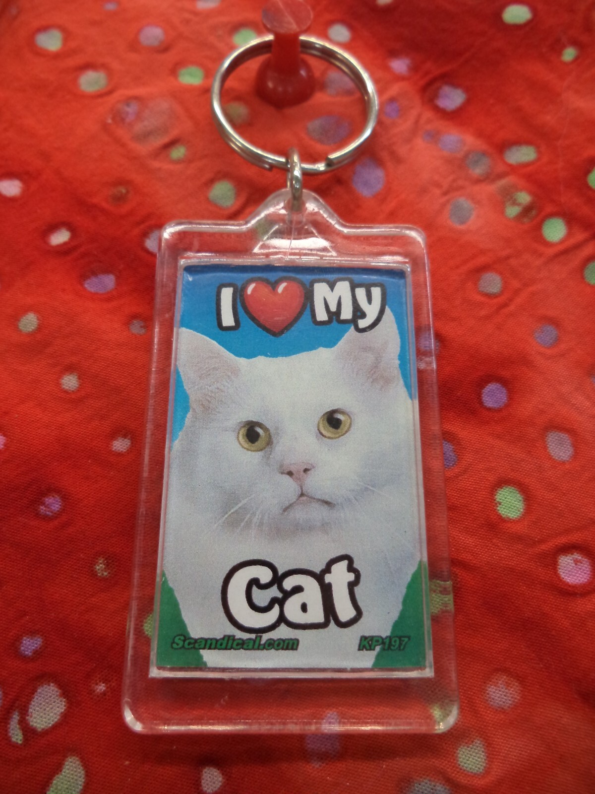 SCANDIAL PET KEY CHAINS – DOUBLE SIDED – I LOVE MY __CAT__ YOU PICK BREED! #1