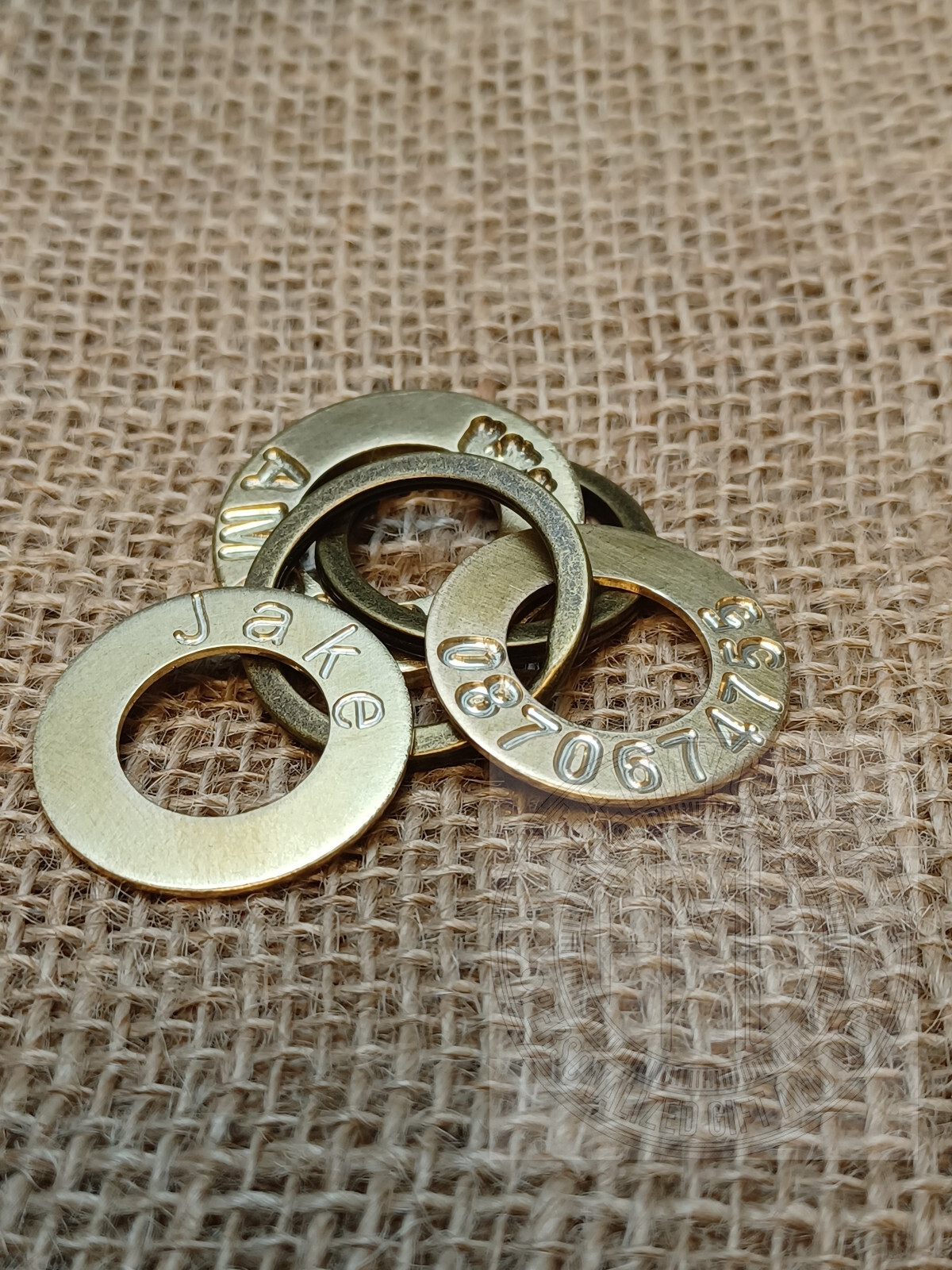 Dog Cat Id Pet Tag Personalised Deep Engraved Round Collar Solid Brass Custom