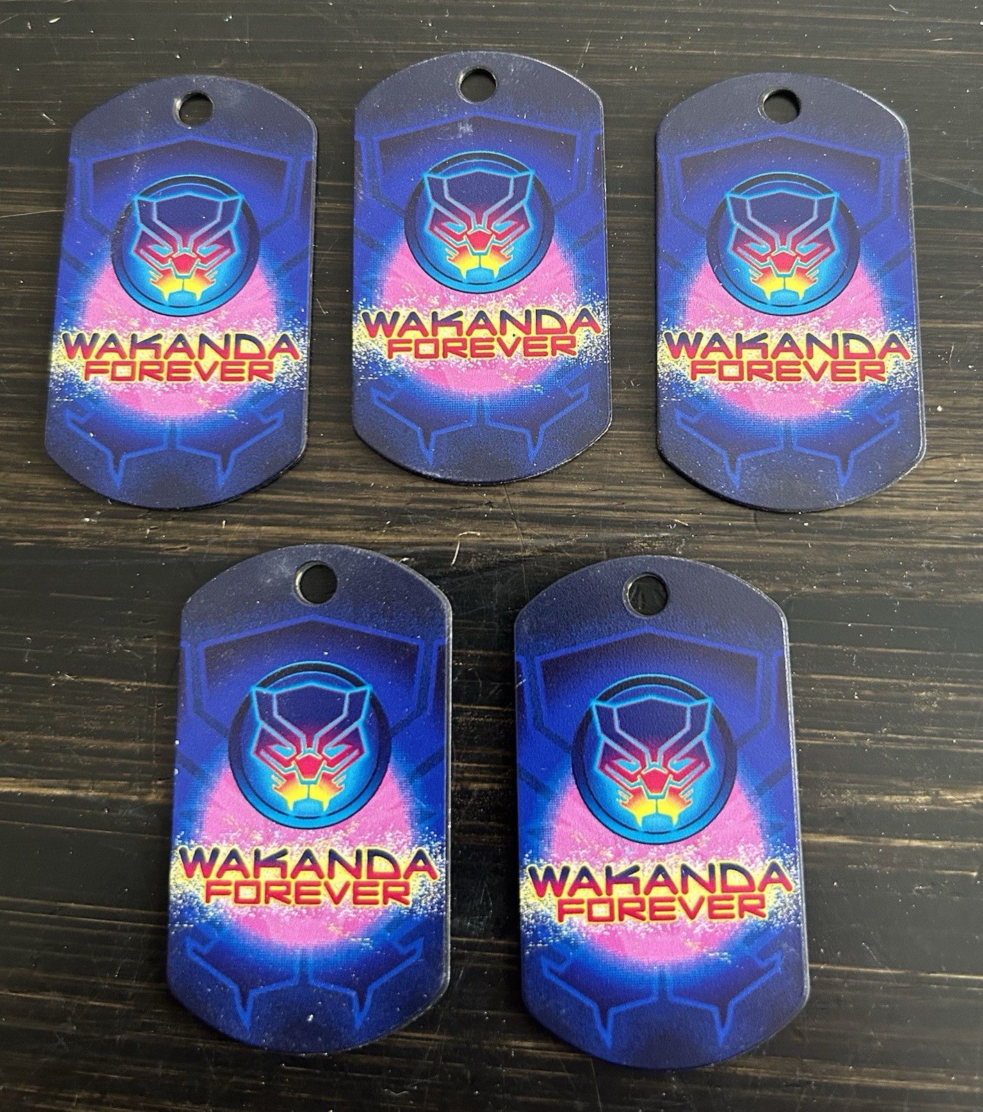 MARVEL Black Panther Wakanda Forever Blank Pet ID Tag 5 Pack