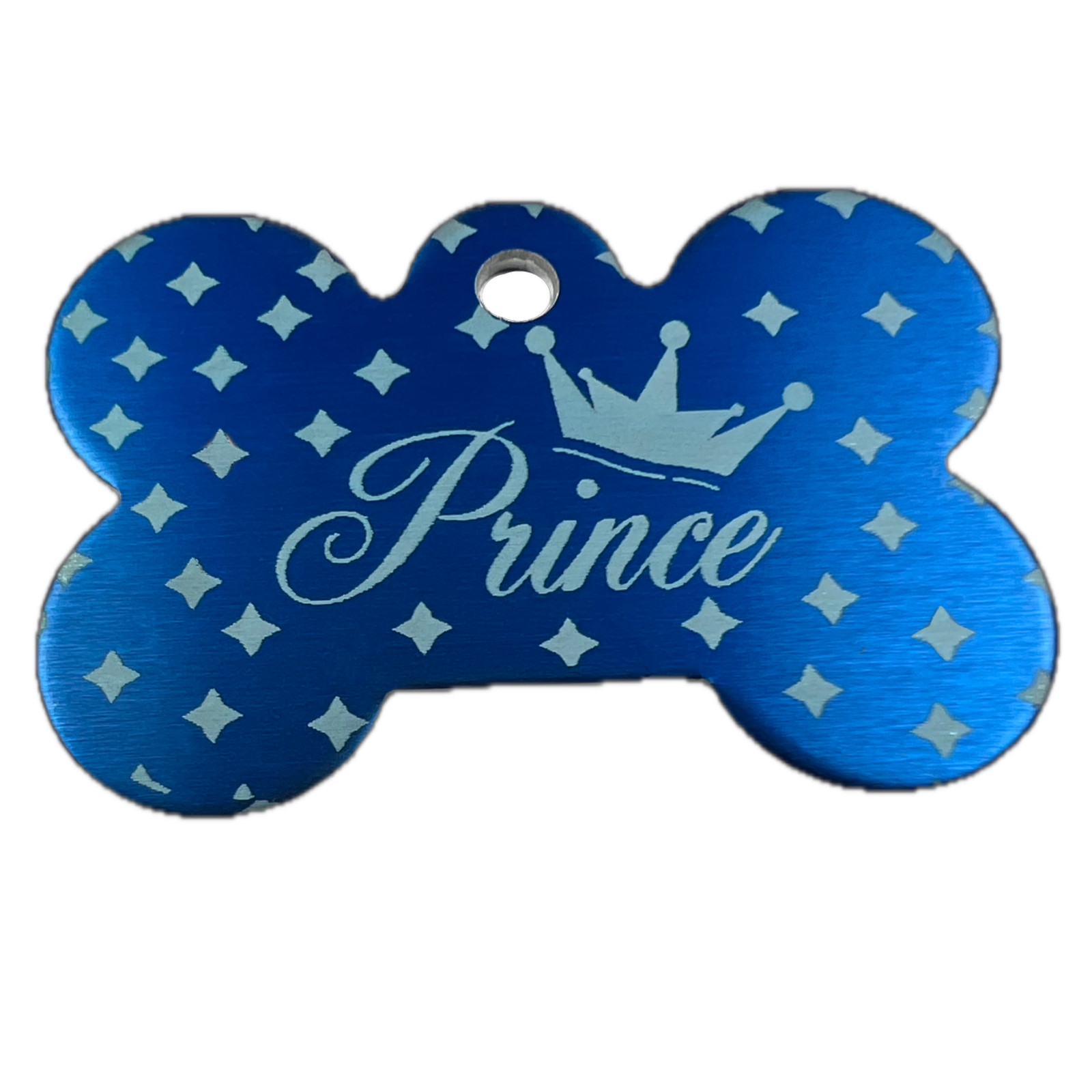Custom Engraved Dog Tags Personalized Dog Collar Pet Tags Engraved BLUE PRINCE