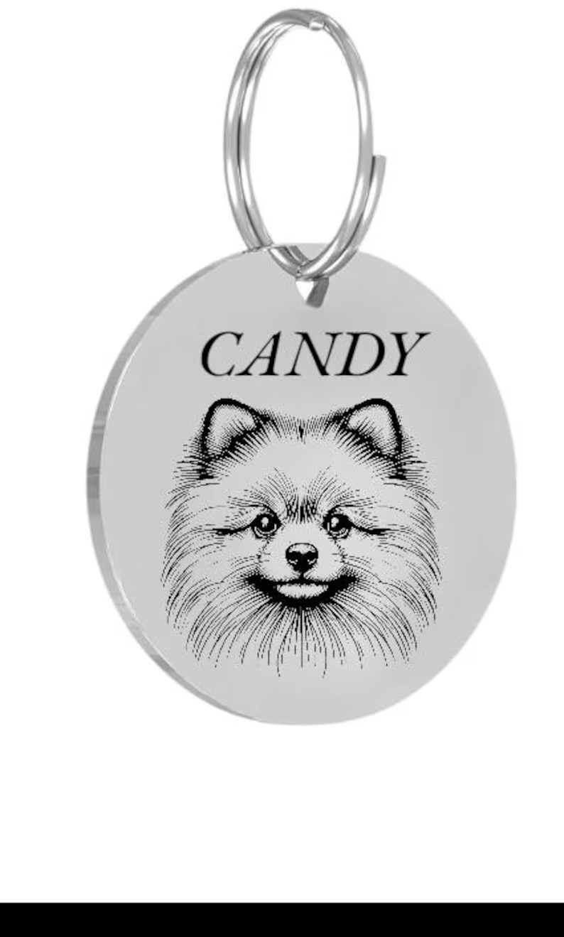 POMERANIAN Pet ID Tags Dog Tags Personalized Front and Back Engraving…