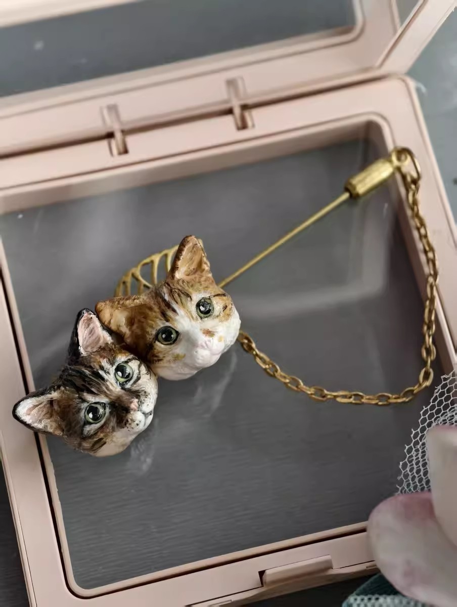 Custom Pet Portrait Bead Mini Charm Handmade Clay Dog Cat Pandora Necklace Gift