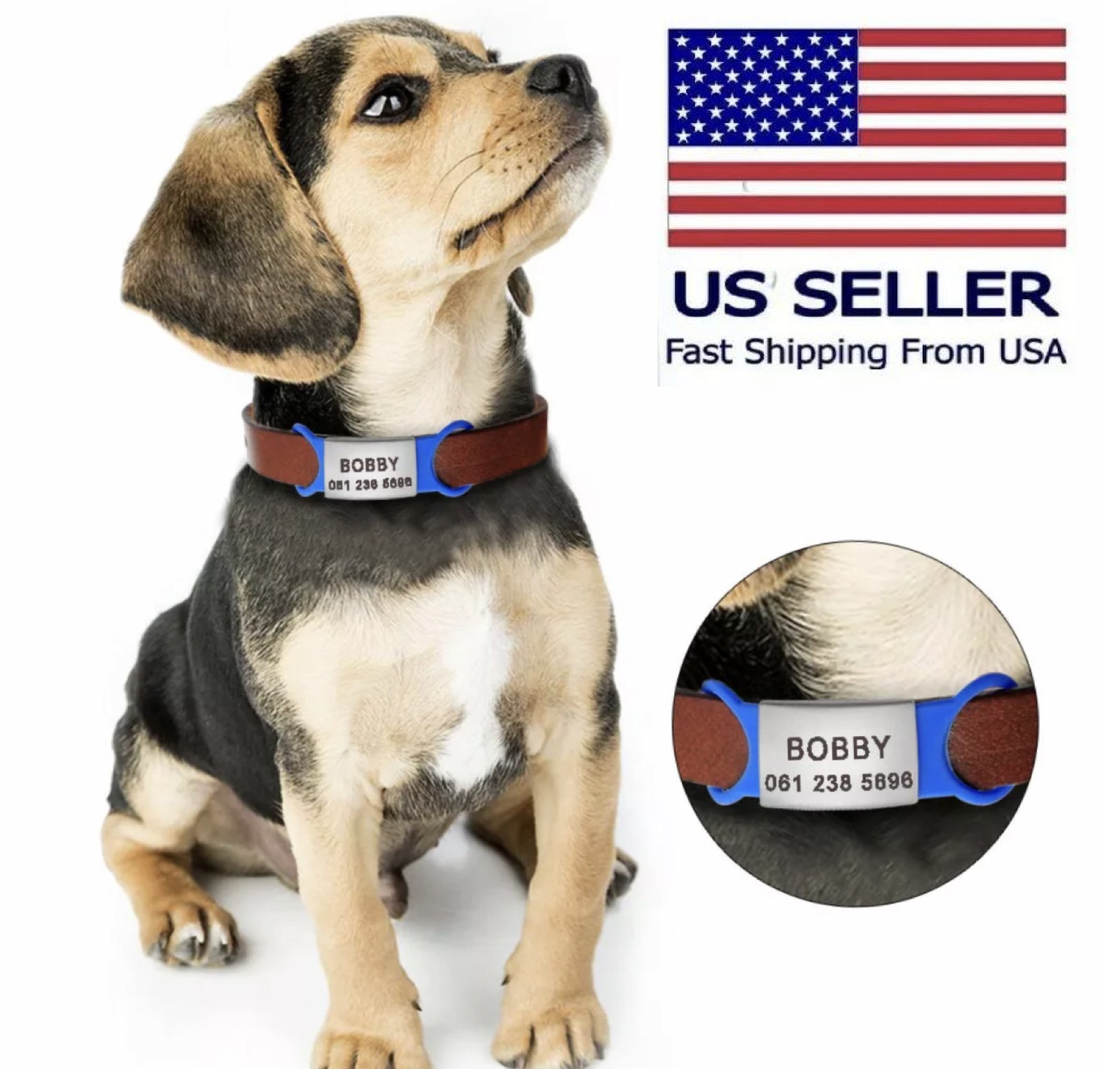 Personalized Slide on Pet Dog Cat Tags ID Engraved Name Custom Puppy Collar