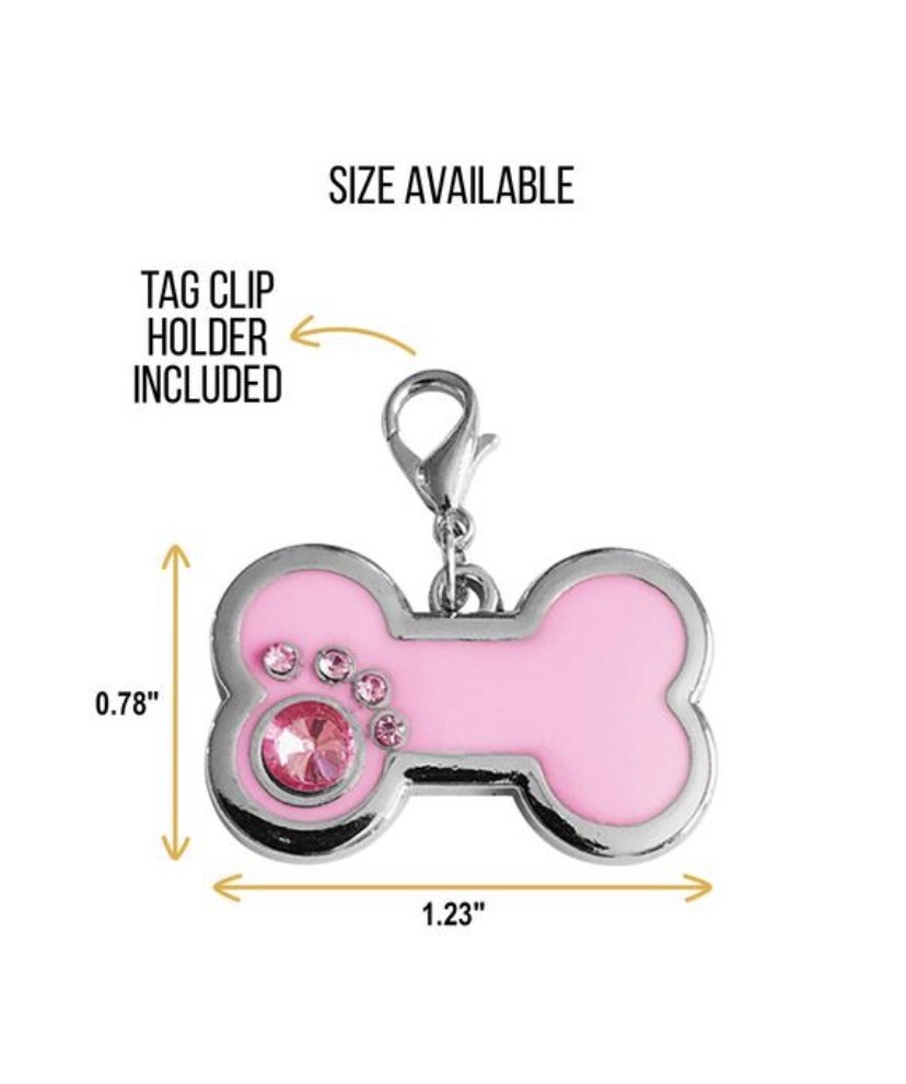 Glitter Bone Personalized Dog Tag Small Dogs Puppy Puppy ID Name Engraved Tags