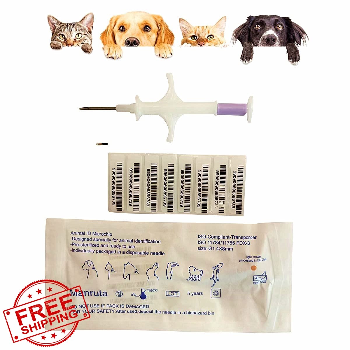 Manruta Bioglass ID Tag Injectable 1 Pack Large
