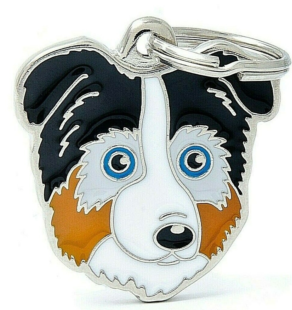 Australian Shepherd Dog ID Tag (75) – Engraved FREE – Personalised – Charm