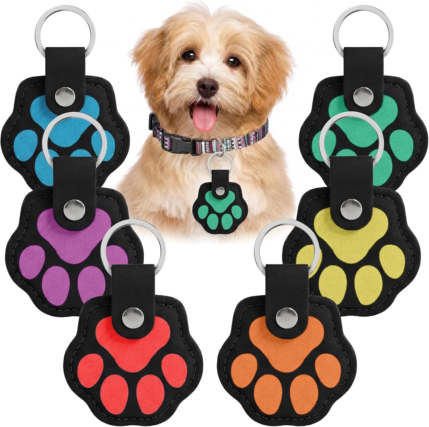 6 Pcs Dog Tag Silencer Dog Tag Cover Portable Pet ID Soundless Silencer Bag Quie