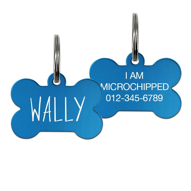 Personalized Bone Dog Tag w/ Charm Pet ID | Custom Engraved USA