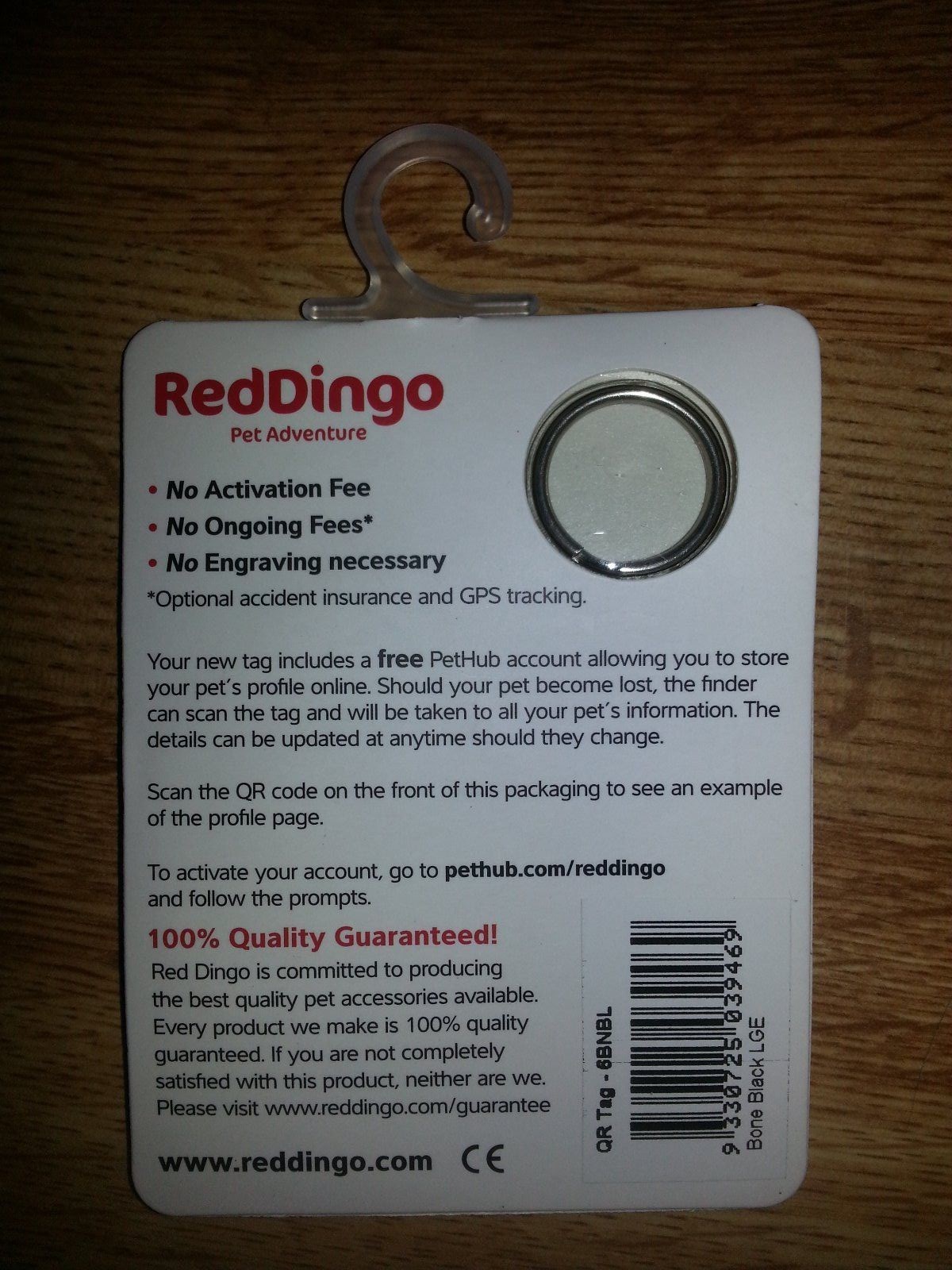 QR Pet ID Tag ~ RedDingo ~ Small Bone ~ Blue ~ Retail $19.95