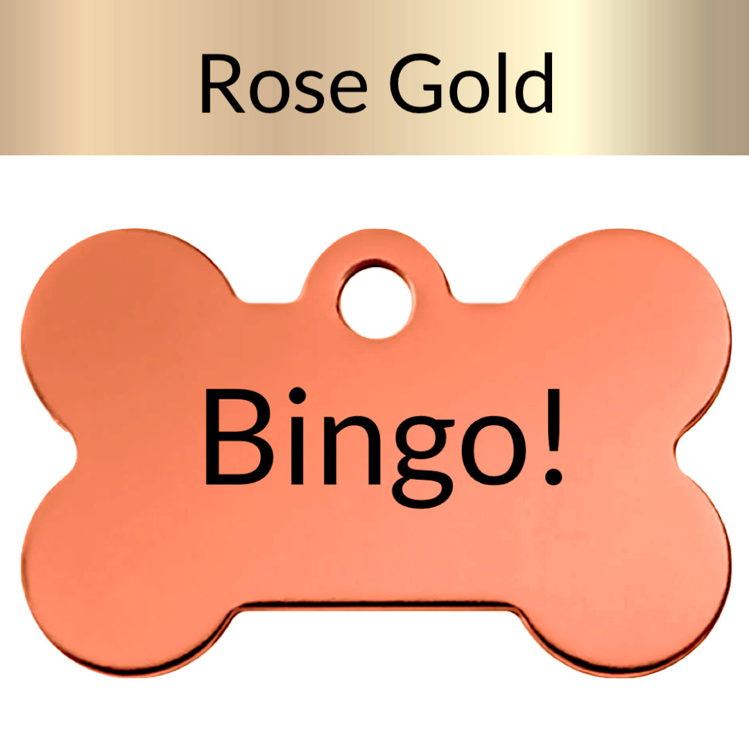 Custom Engraved Dog Tags Personalized Dog Collar Pet Tags Engraved SM BONE ROSE