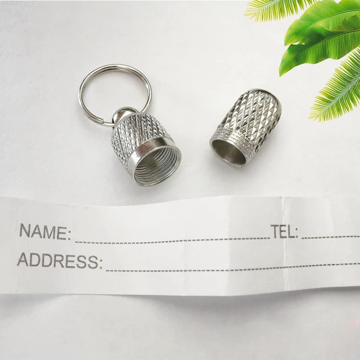 8 Pieces of Pet Identity Address Pendant, Anti-Lost Tag Tube, Pet Id Tag.
