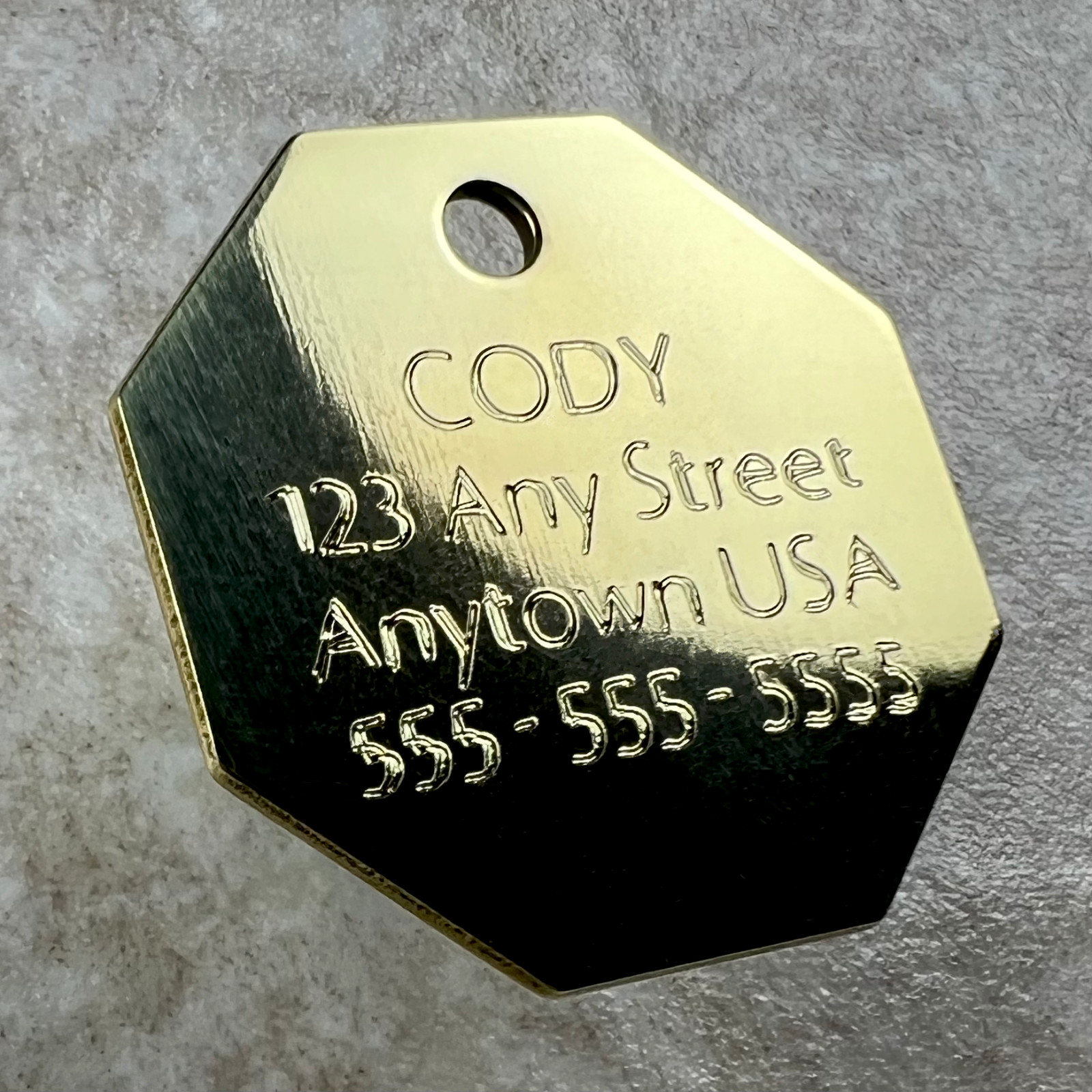 Custom Engraved Dog Tags Personalized Dog Collar Pet Tags Engraved NATURAL BRASS