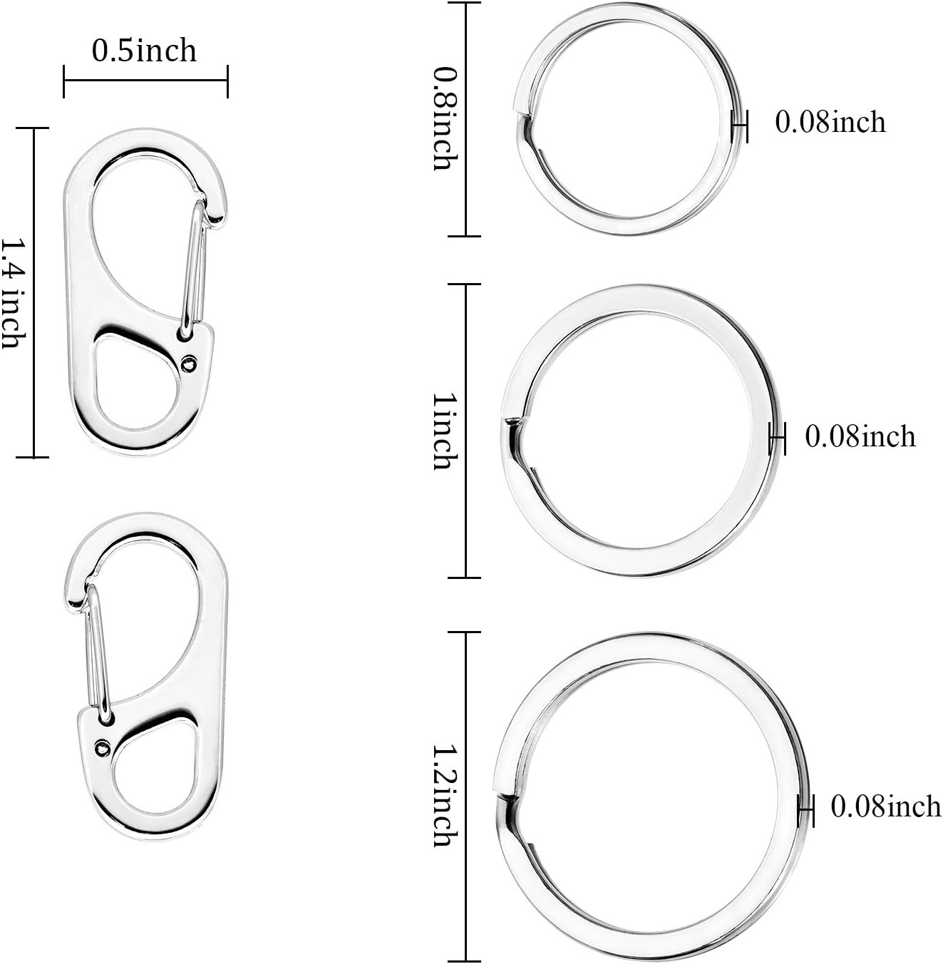 3 Sets Dog Tag Clip ID Tag with Rings Holder for Dogs and Cats Collars Harnesses