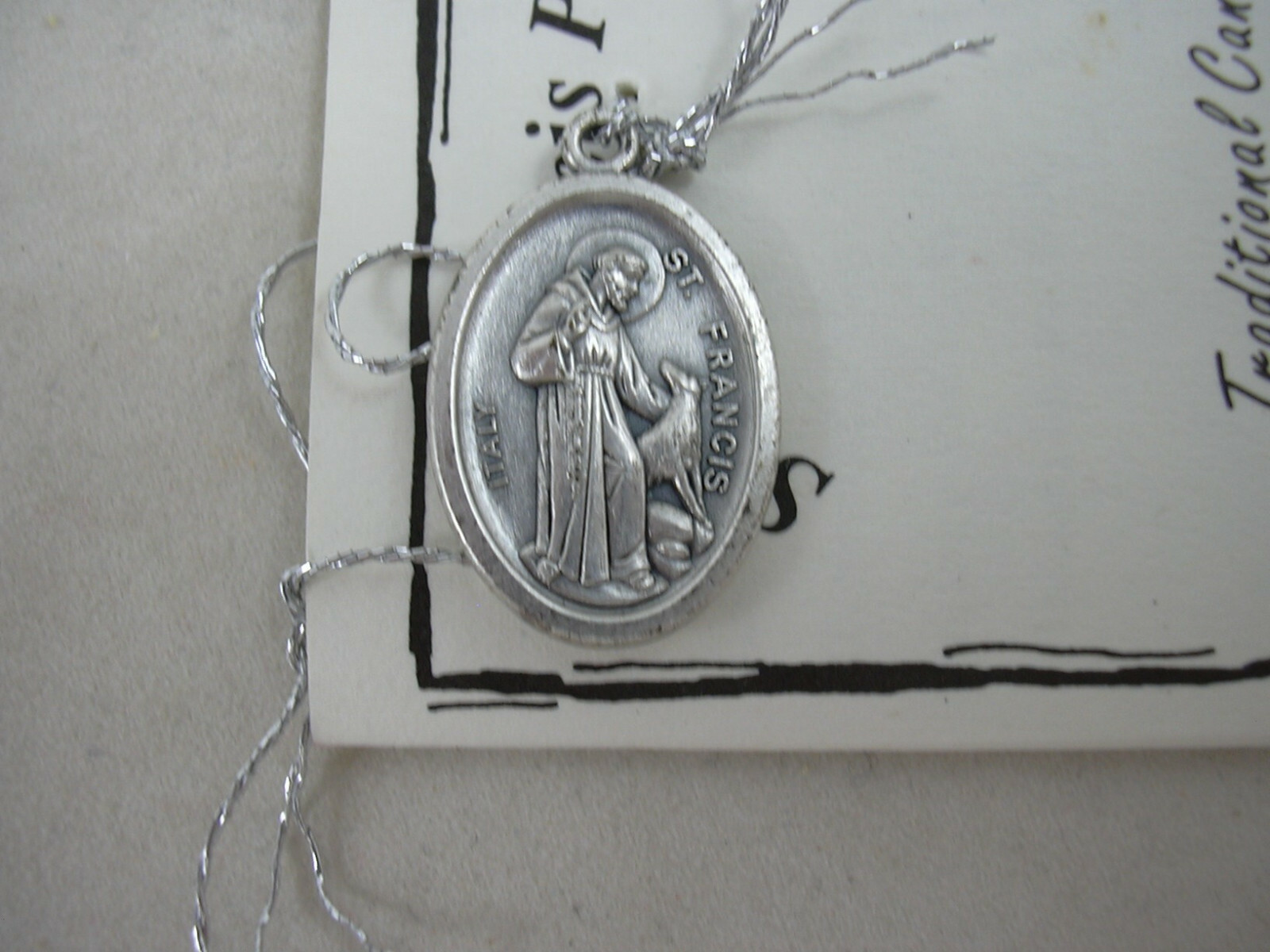 St Francis Pet Medal Prayer 3 Traditional Canine Design Tags Duck NC Unused