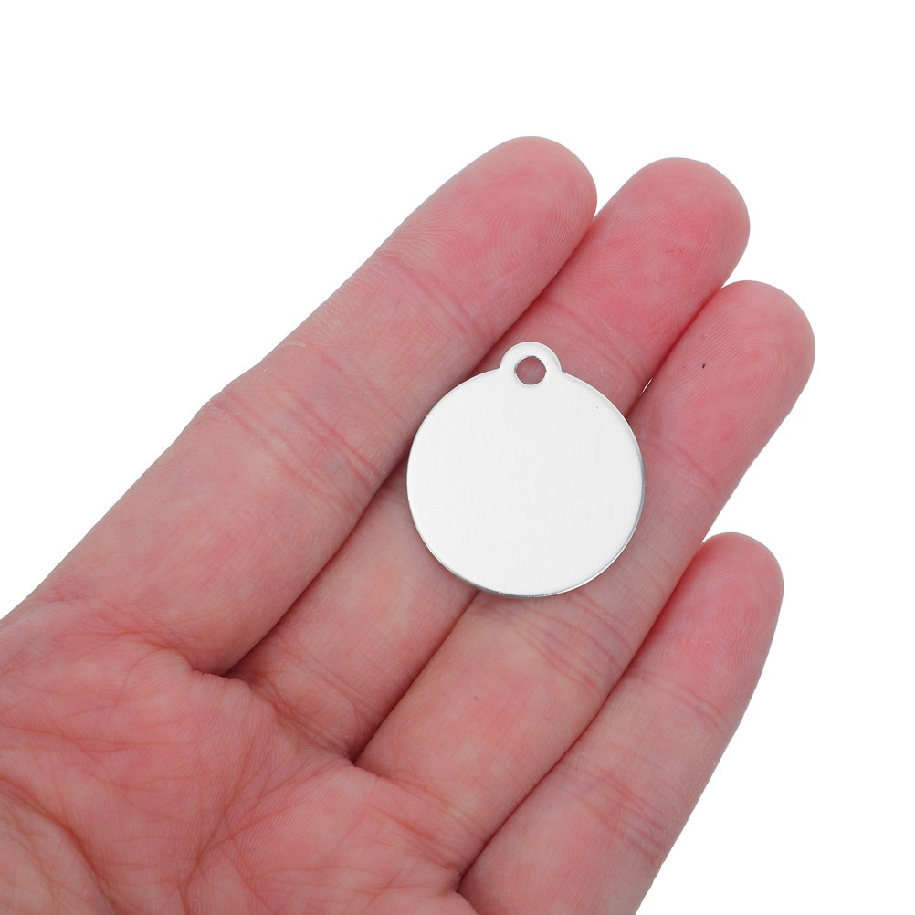 20 Pcs Aluminum Round Labels Blanks Dog Tags Cat Phone Number Name