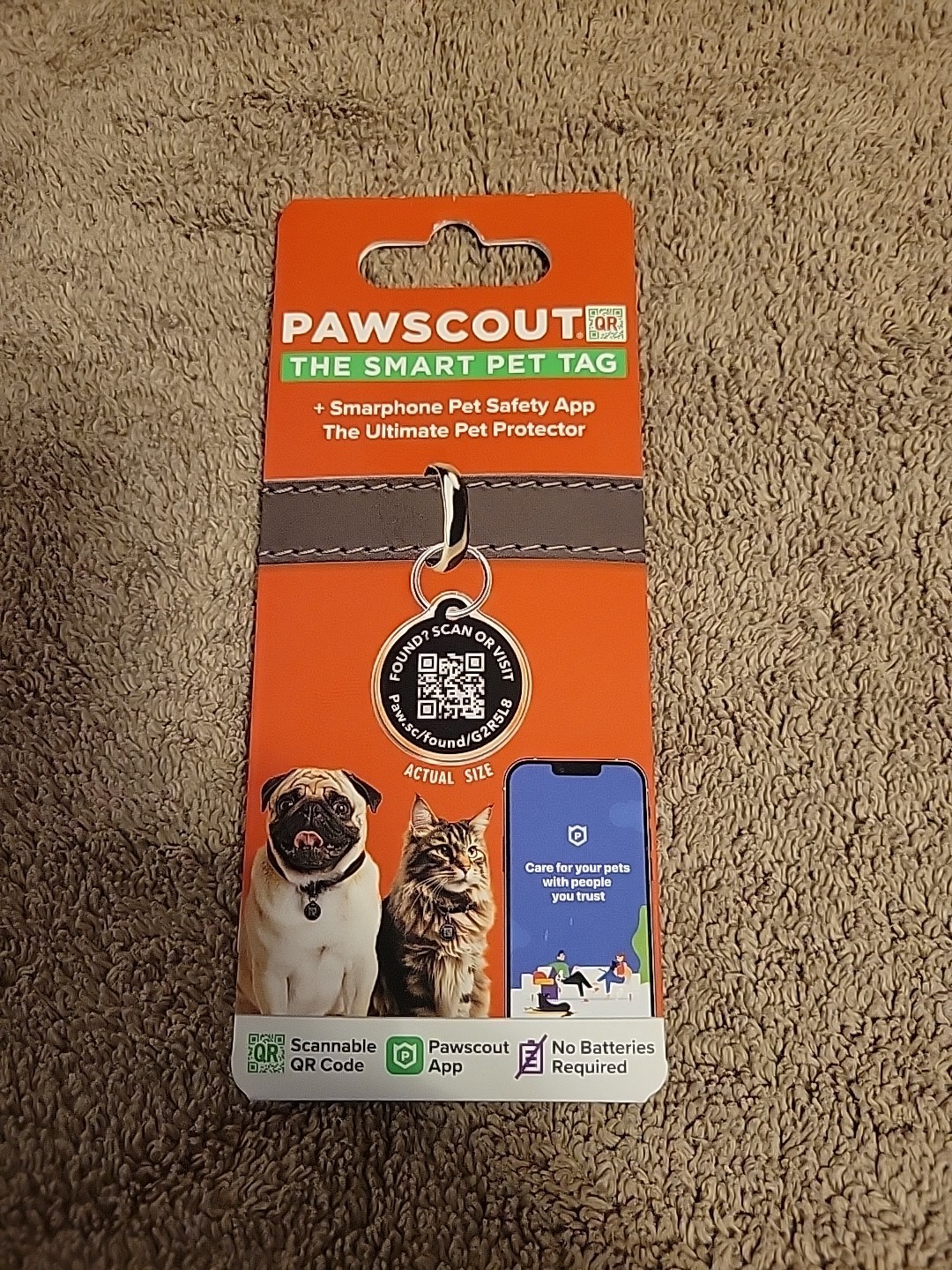 Pawscout Smart Pet Tag QR Finder for Dogs/Cats Connect to Phone via app