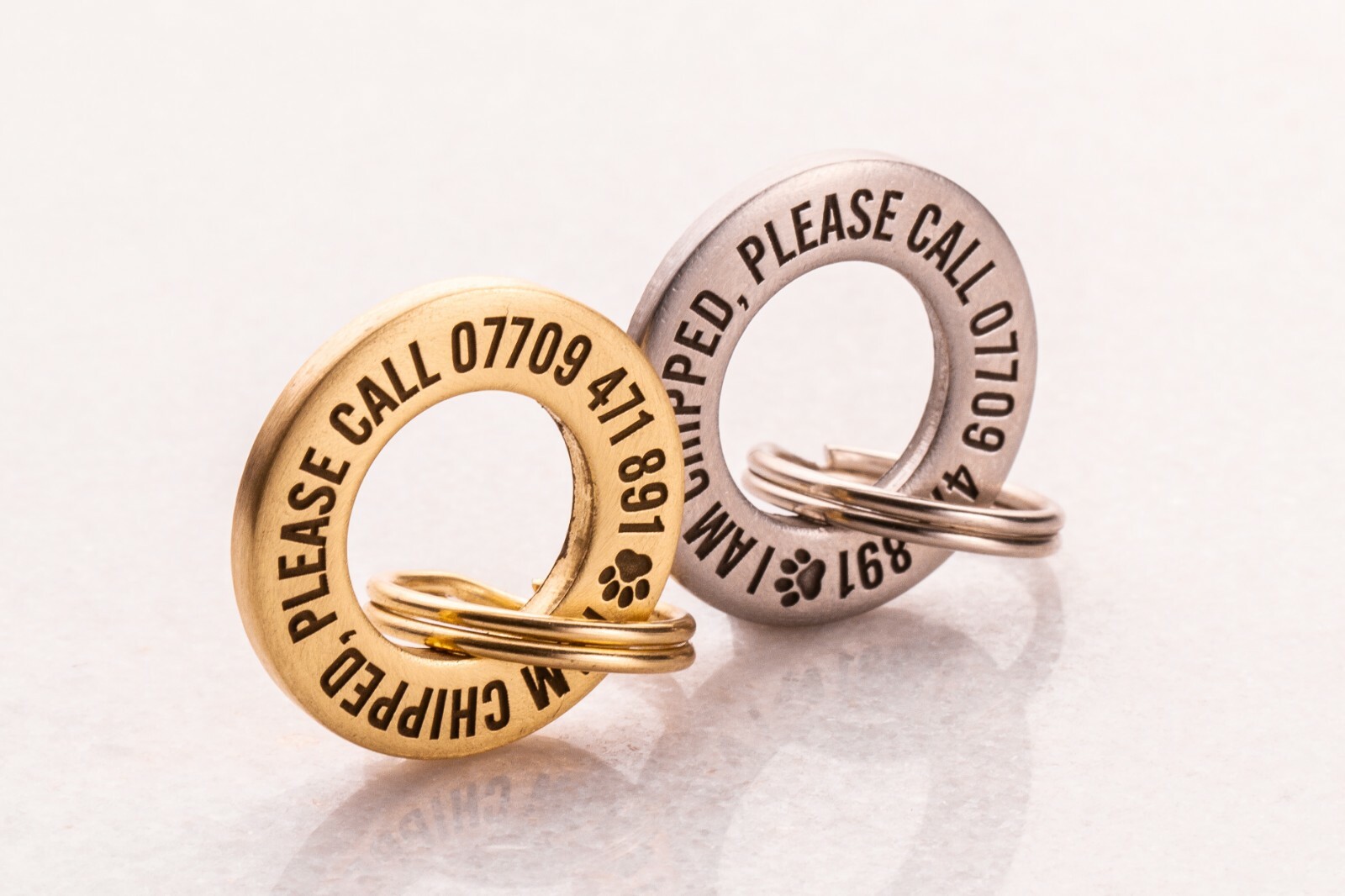 24mm Solid Brass or Stainless Steel Dog / Pet ID Tag