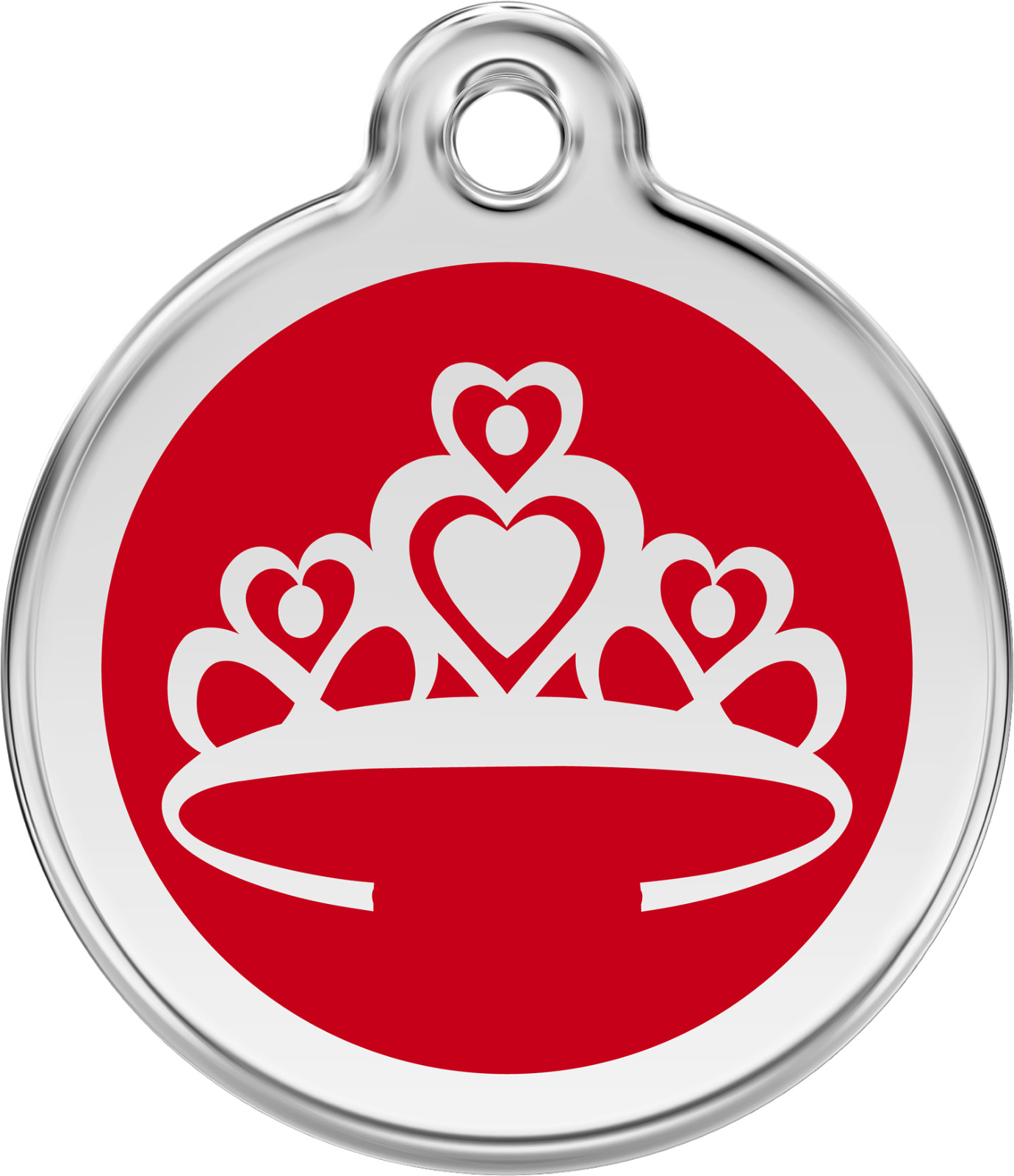 Stainless Steel Red Dingo Crown Dog Tag ID Red Purple Blue Green Pink Yellow