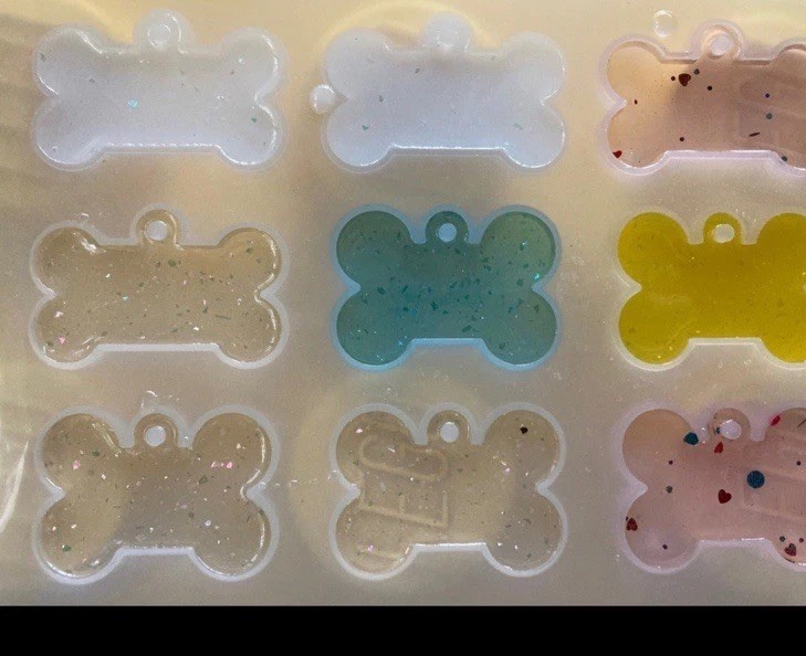 Custom Dog Tags Bone Shaped Doggy Tags Made From Resin With Your Animals Name
