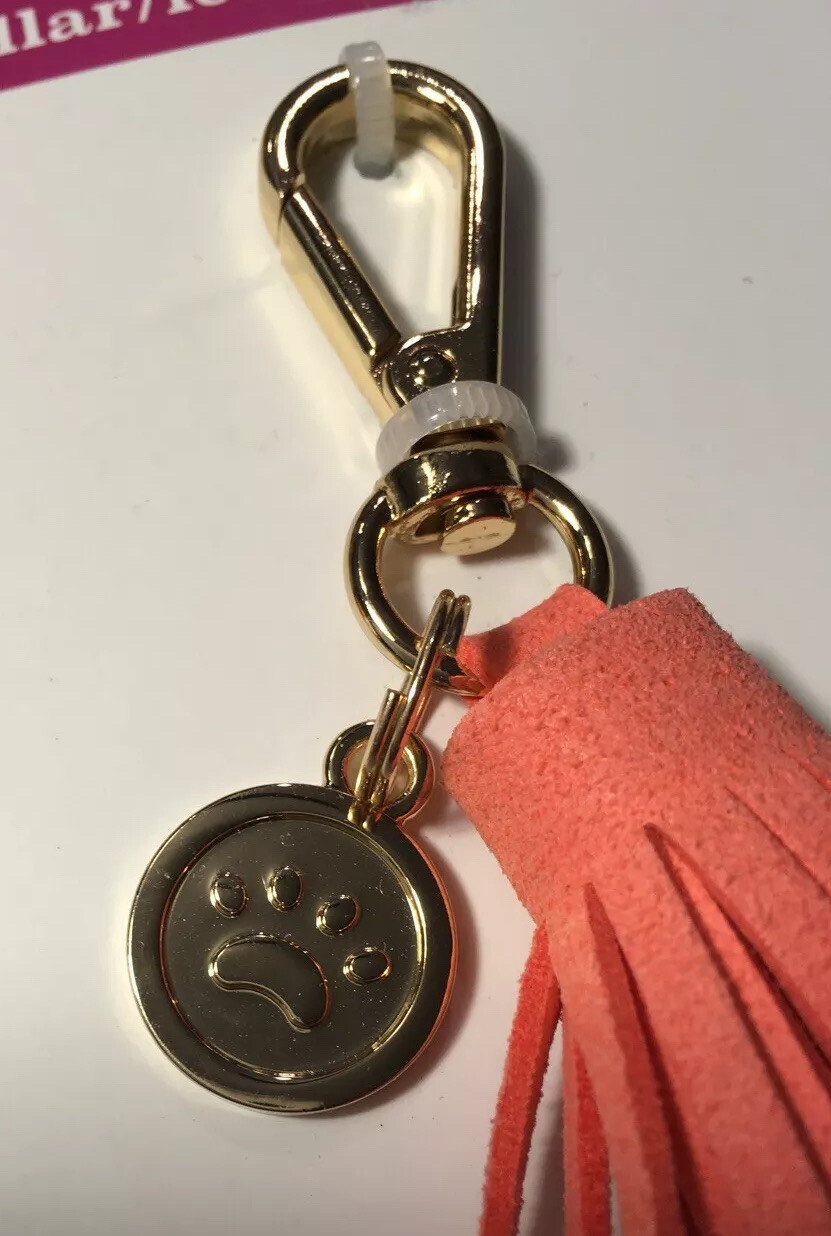 Dog Dazzlers-1 Piece Clip On Collar/Leash Charm-Gold Charm & Orange Tassle~New